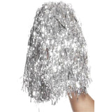 Smiffys metallic silver pom poms pair, imported from the UK