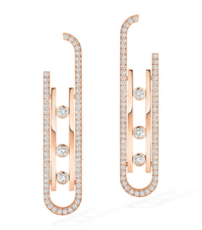 Harrods Messika Move 10th Birthday Rose Gold and Diamond Earrings (1.00ct)- Buy online at McGrocer