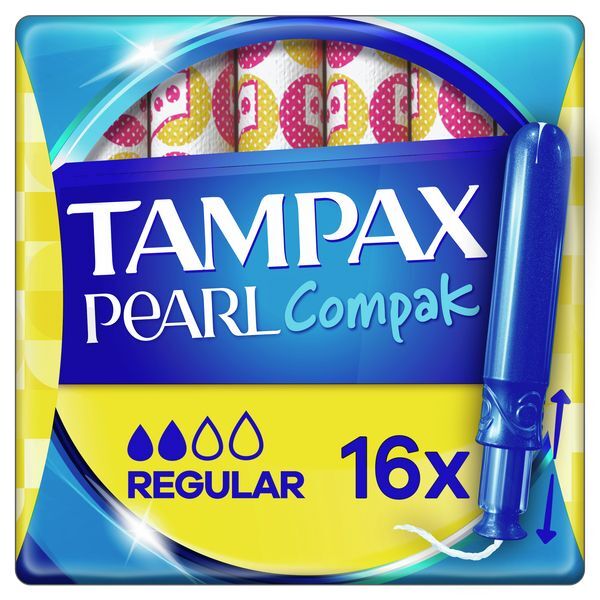 Tampax Pearl Compak Regular Tampons With Applicator x16