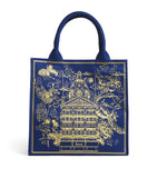 Harrods small gold building shopper bag in canvas, UK version