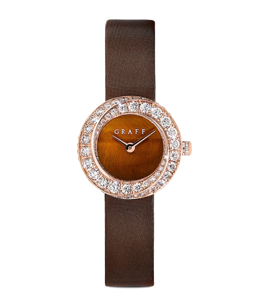 Graff Spiral Watch rose gold diamond tiger's eye dial 23mm (British brand)