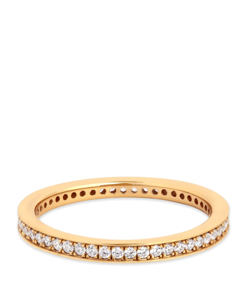 Astrid & Miyu gold-plated crystal stacking ring, UK version