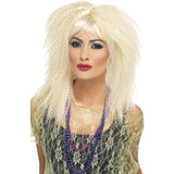 Smiffys 80s crimp wig in blonde with fringe - British product