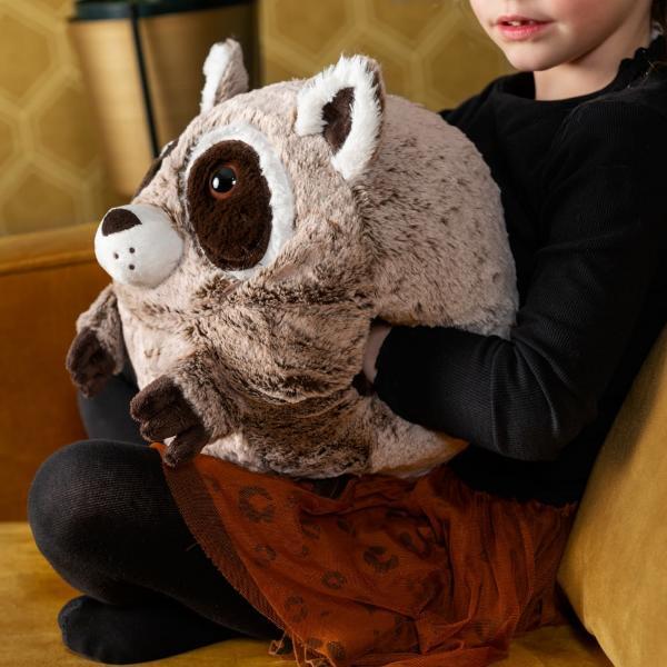 Cozy Noxxiez Raccoon plush hand warmer cushion imported from the UK