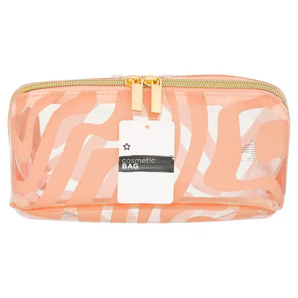 DNR Superdrug peach expandable cosmetic bag - British product