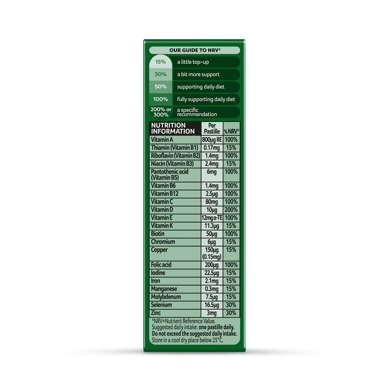 Bassetts multivitamin pastilles blackcurrant 30 pastilles, UK version