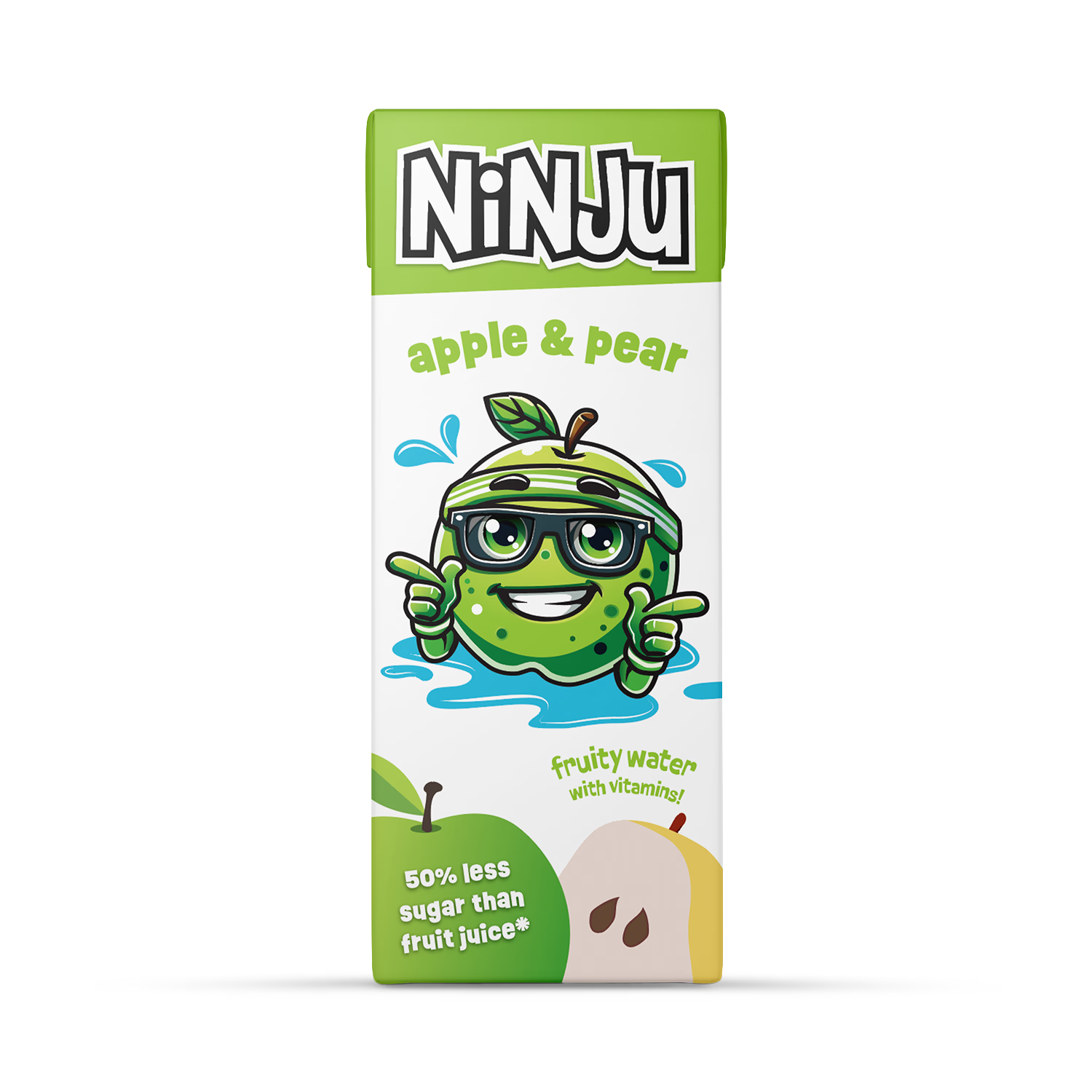 Ninju Apple Pear vitamin water 200ml kids drink - British product