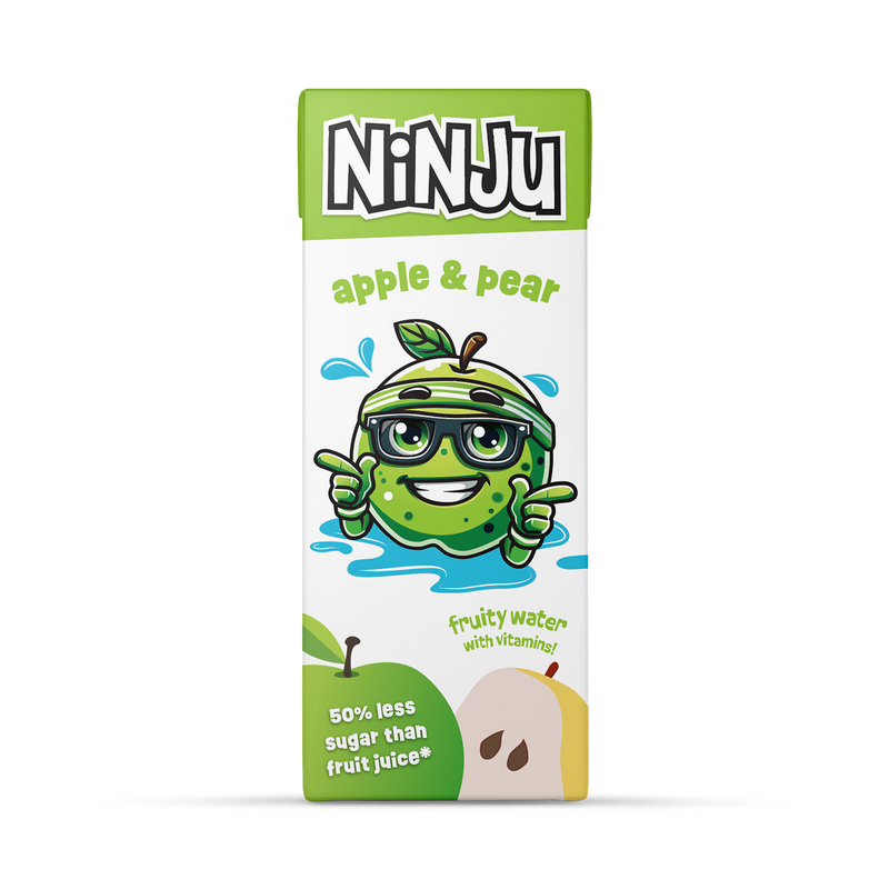 Ninju Apple Pear vitamin water 200ml kids drink - British product