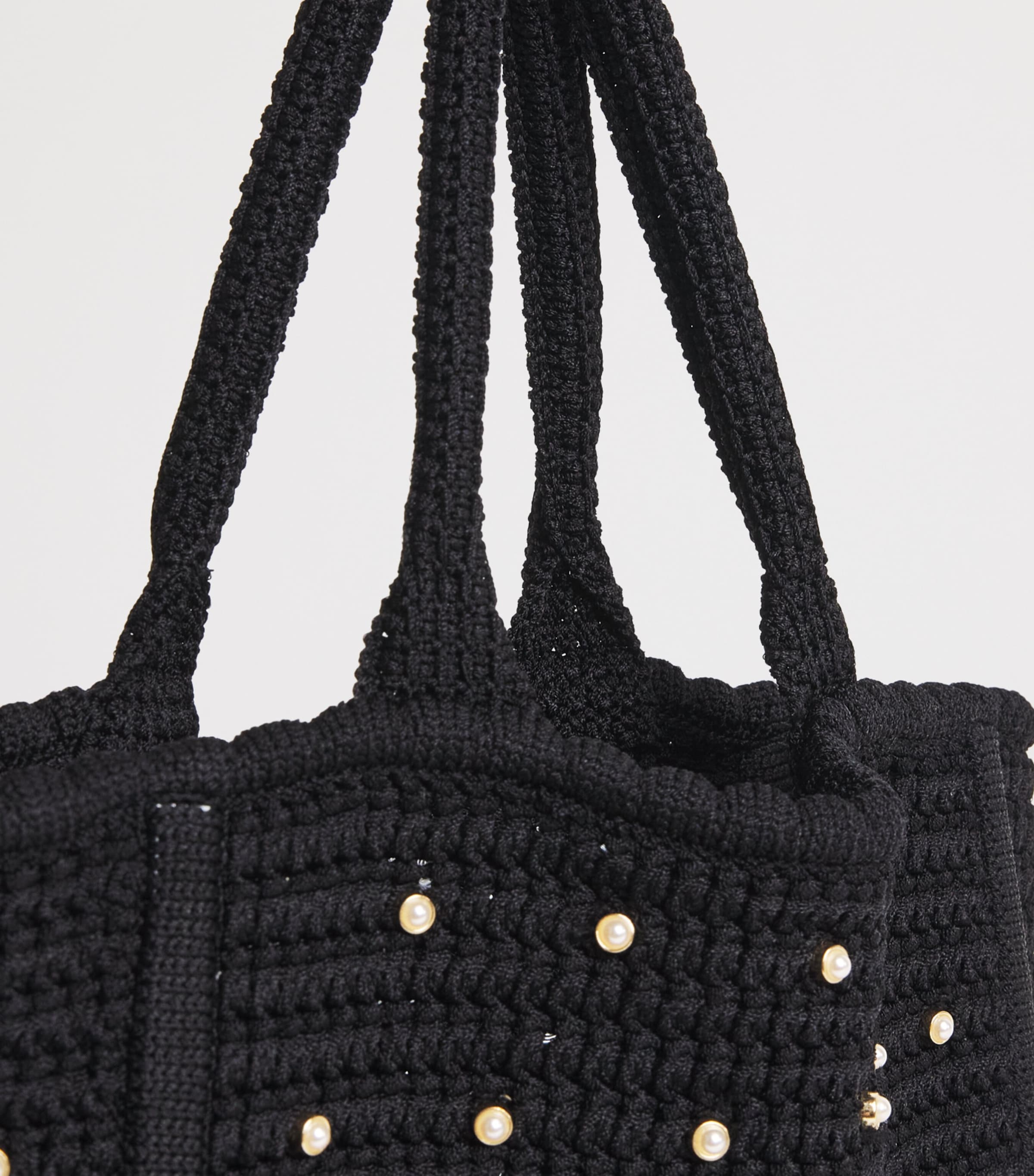 Sandro Paris crochet studded top-handle bag, UK version