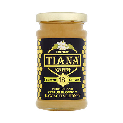 Holland & Barrett Tiana Pure Organic Citrus Blossom Raw Active Honey 250g- Buy online at McGrocer