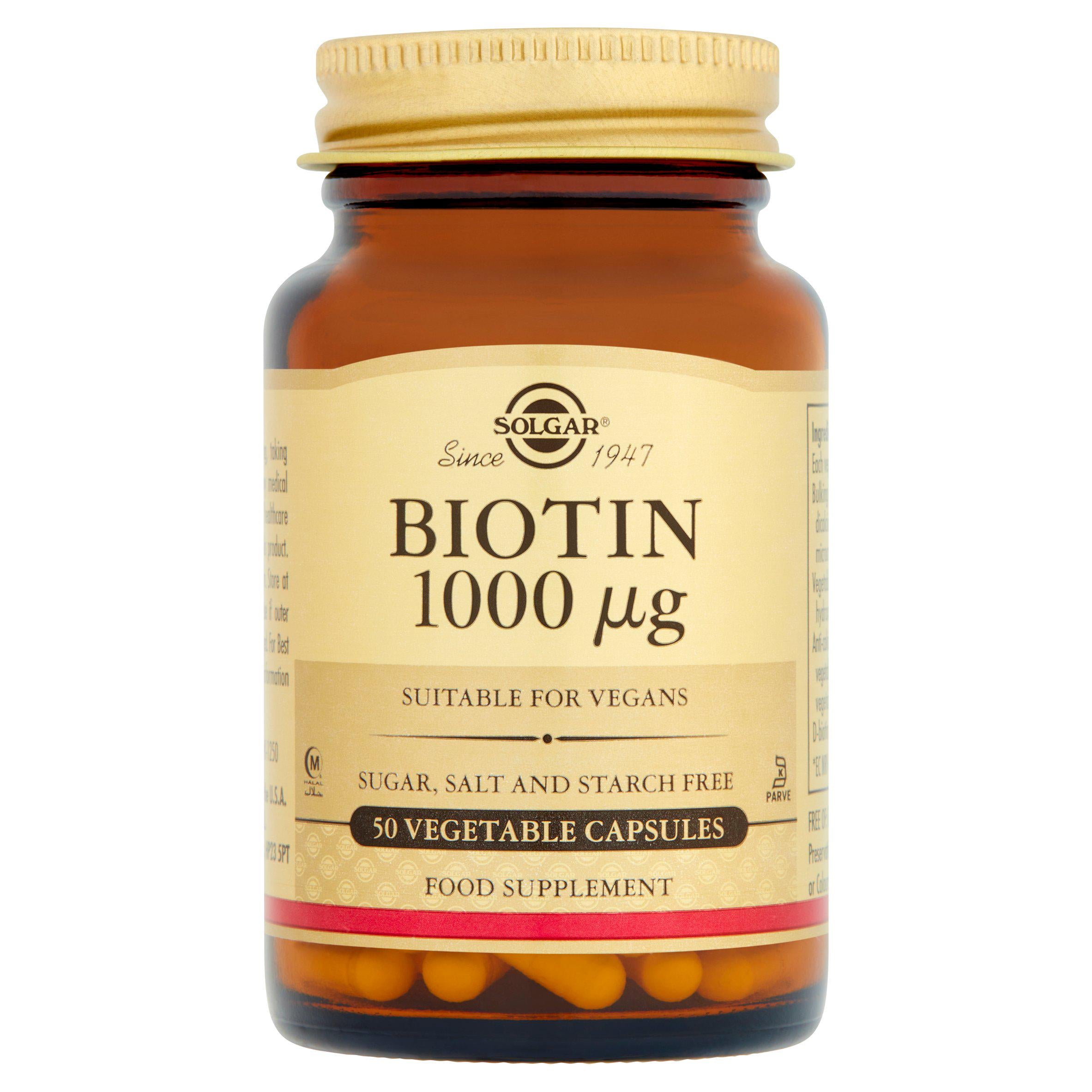 Solgar Biotin 1000µg Vegetable Capsules x50 GOODS Sainsburys   