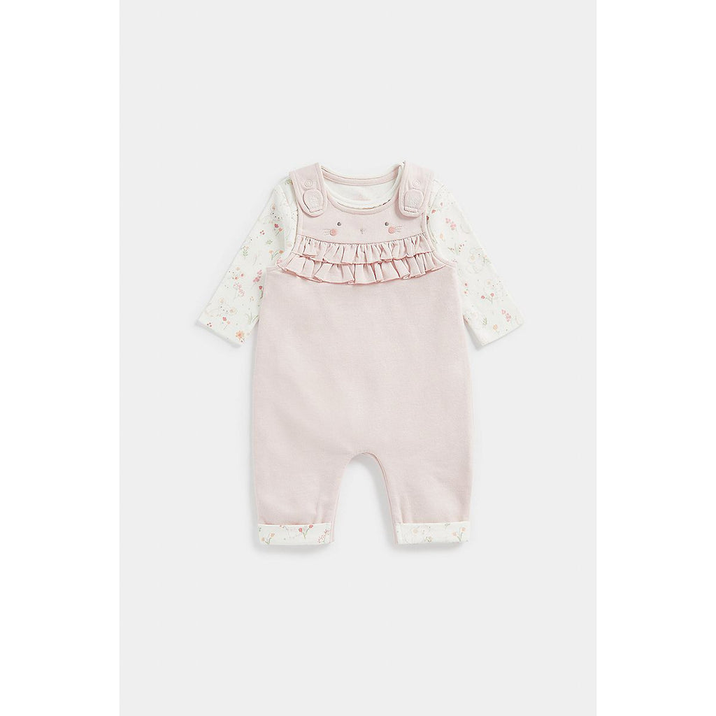 Mothercare My First Pink Mouse Dungarees and Bodysuit Set