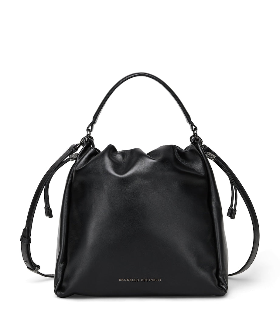 Brunello Cucinelli Mellow medium leather bucket bag, UK version