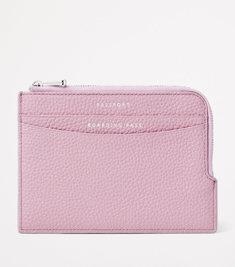 Aspinal of London leather zipped travel wallet - British product