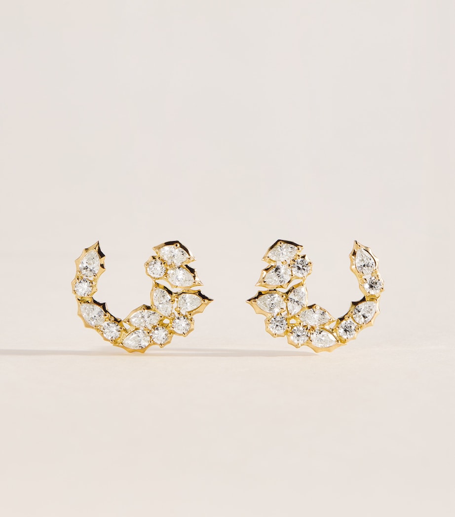Jade Trau Posey Crescent diamantøredobber 18kt gult gull, britisk versjon