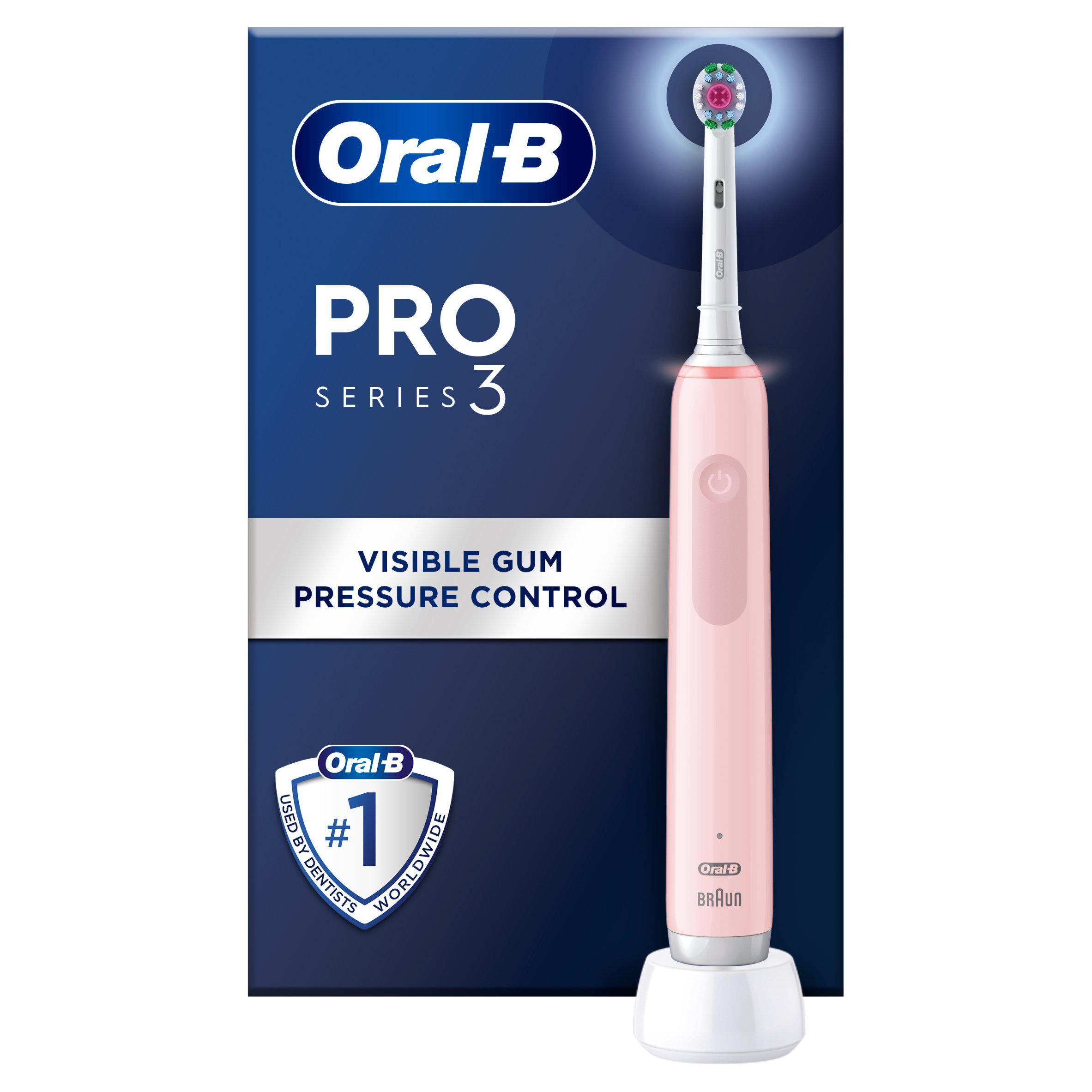 Oral-B Pro 3 - 3000 - Pink Electric Toothbrush GOODS Sainsburys   