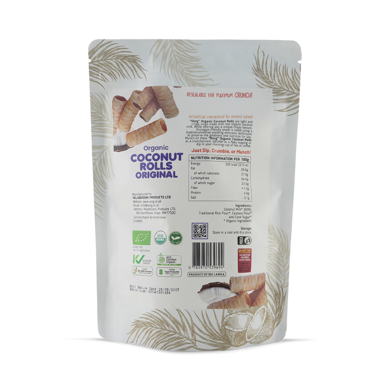 OORG coconut rolls original 100g (British brand)