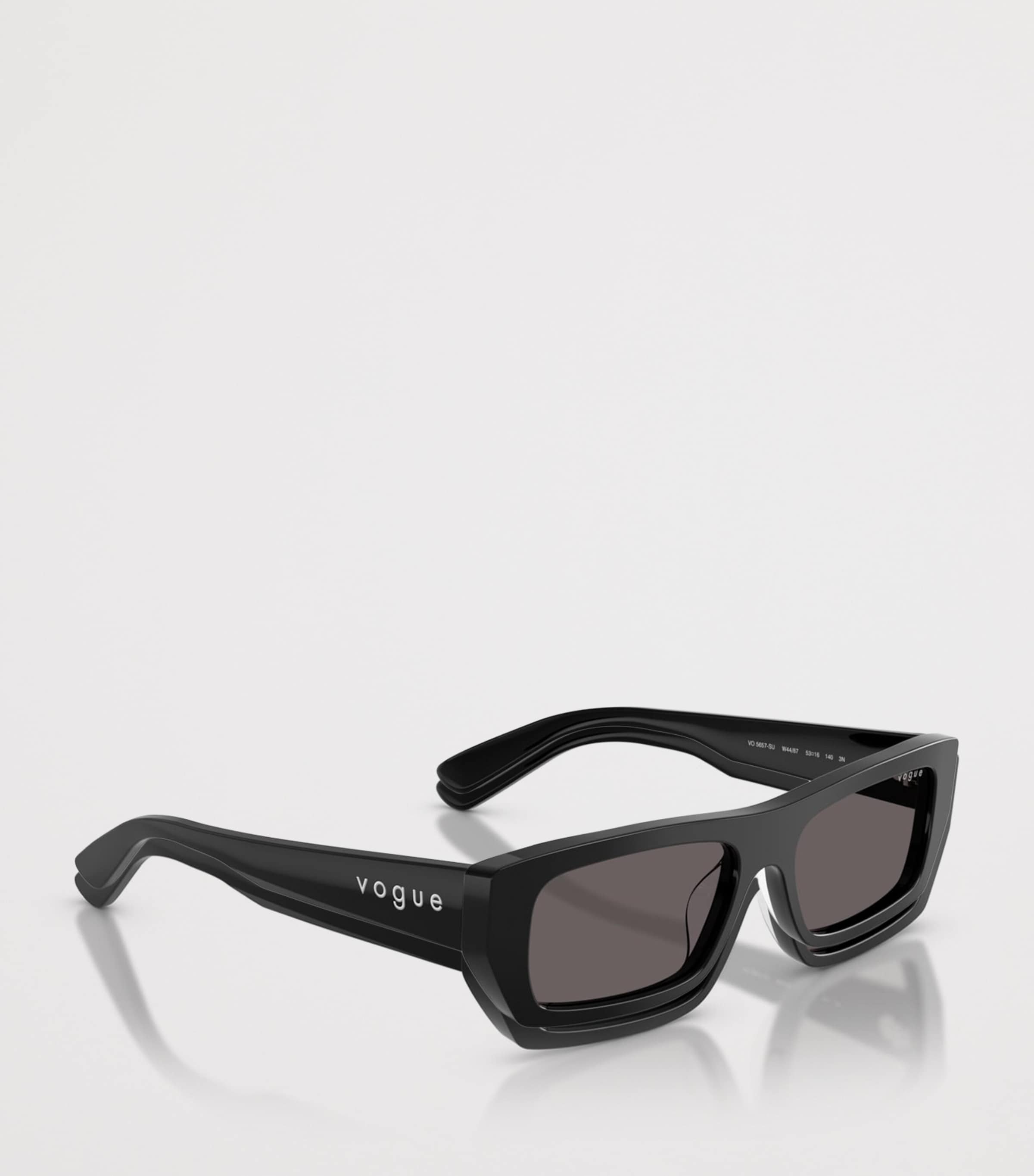 Vogue rectangular sunglasses black acetate, UK version