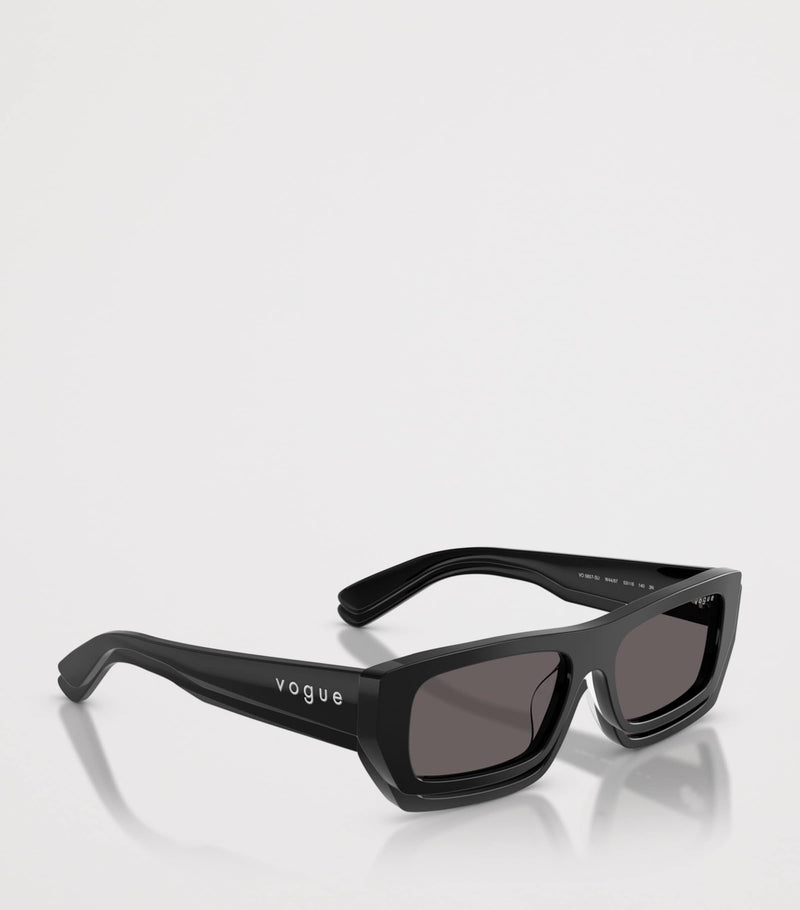 Vogue rectangular sunglasses black acetate, UK version