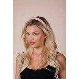 SVNX lattice beaded headband in pink (British brand)