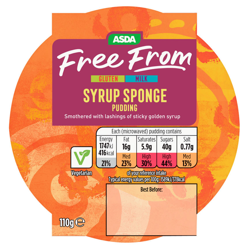 ASDA Free From Syrup Sponge Pudding Jams, Honey & Spreads ASDA   