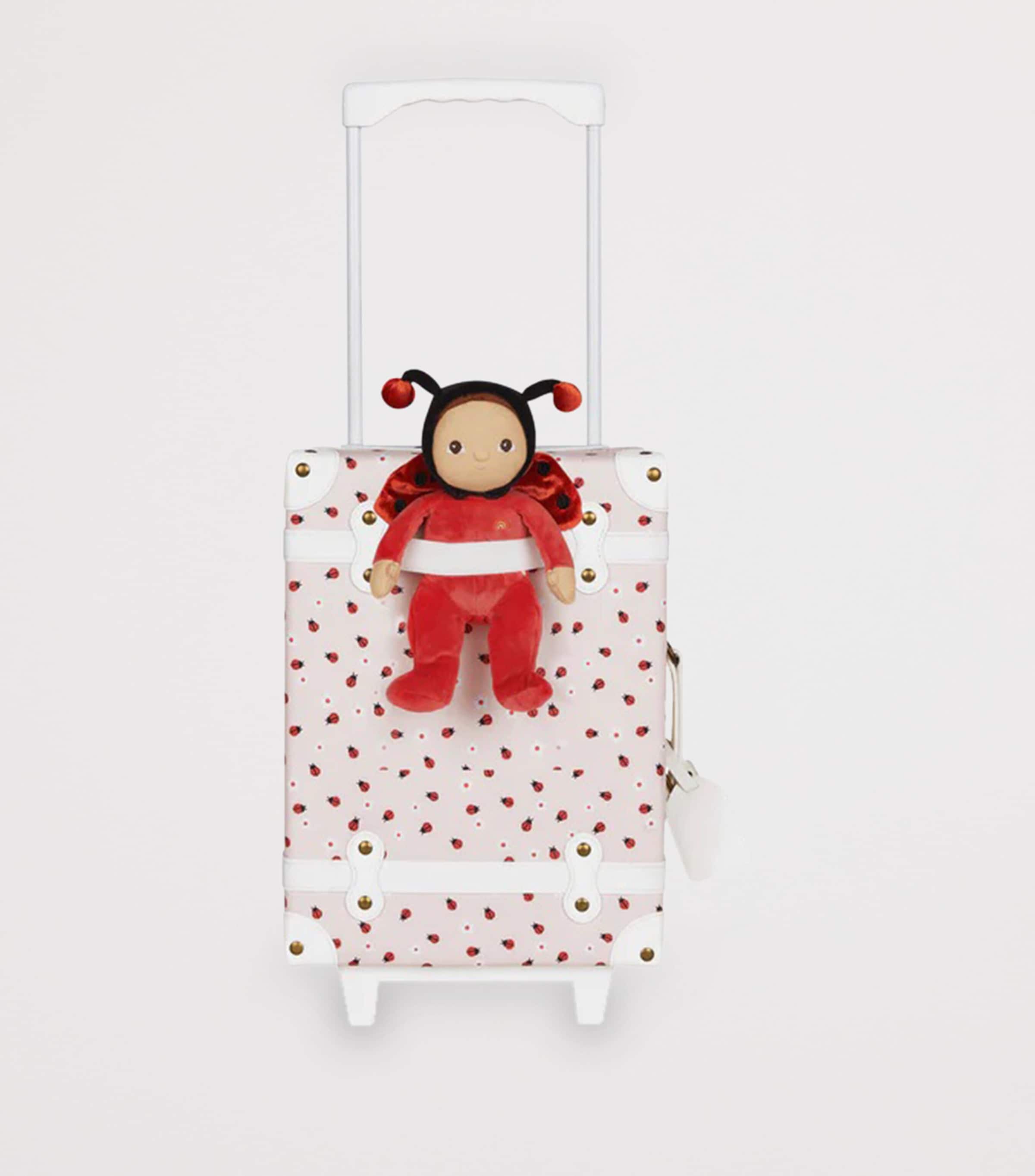 Olli Ella ladybug print See-Ya suitcase, imported from the UK