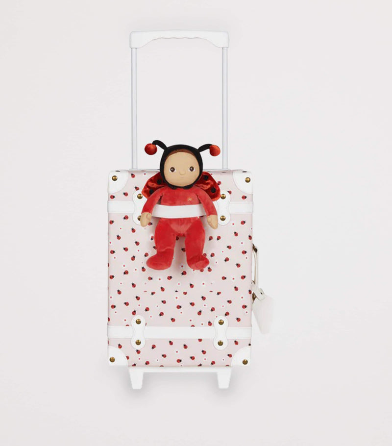 Olli Ella ladybug print See-Ya suitcase, imported from the UK