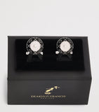 Deakin & Francis yellow gold diamond mother-of-pearl cufflinks, imported from the UK