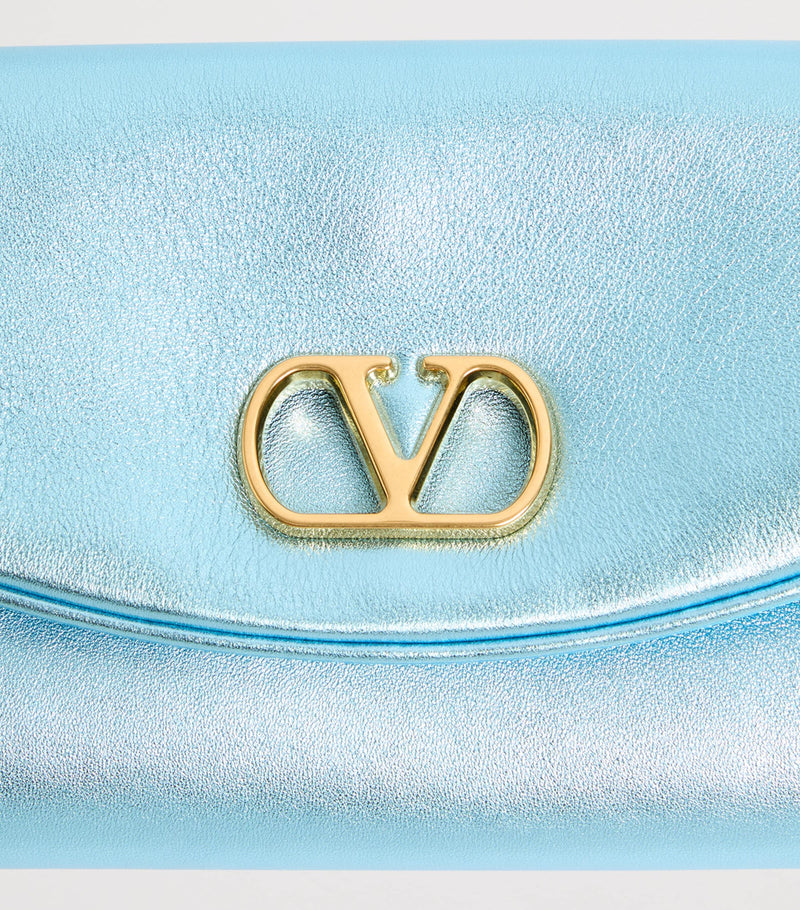 Valentino Garavani DeVain small shoulder bag metallic leather (British brand)