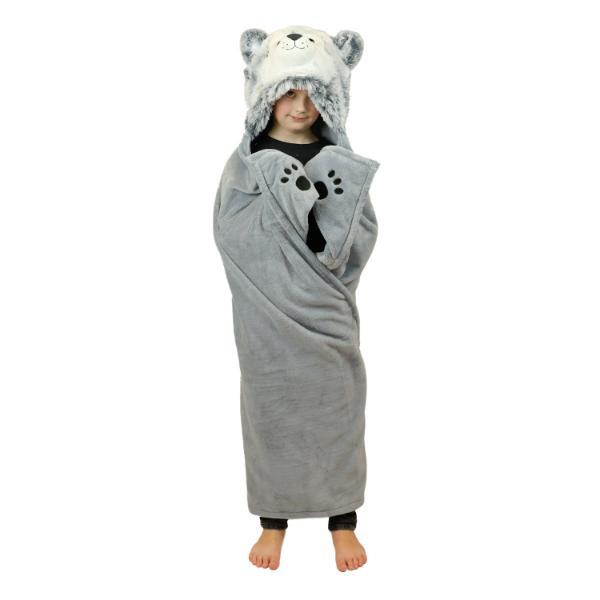 Cozy Noxxiez husky dog hooded blanket 130 x 100 cm (British brand)