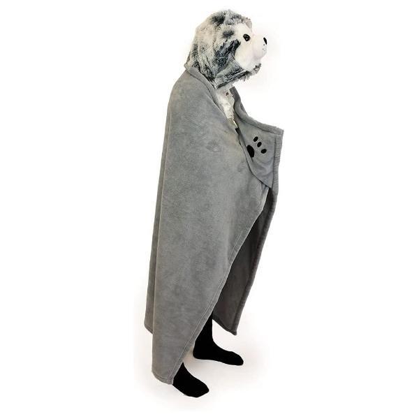 Cozy Noxxiez husky dog hooded blanket 130 x 100 cm (British brand)