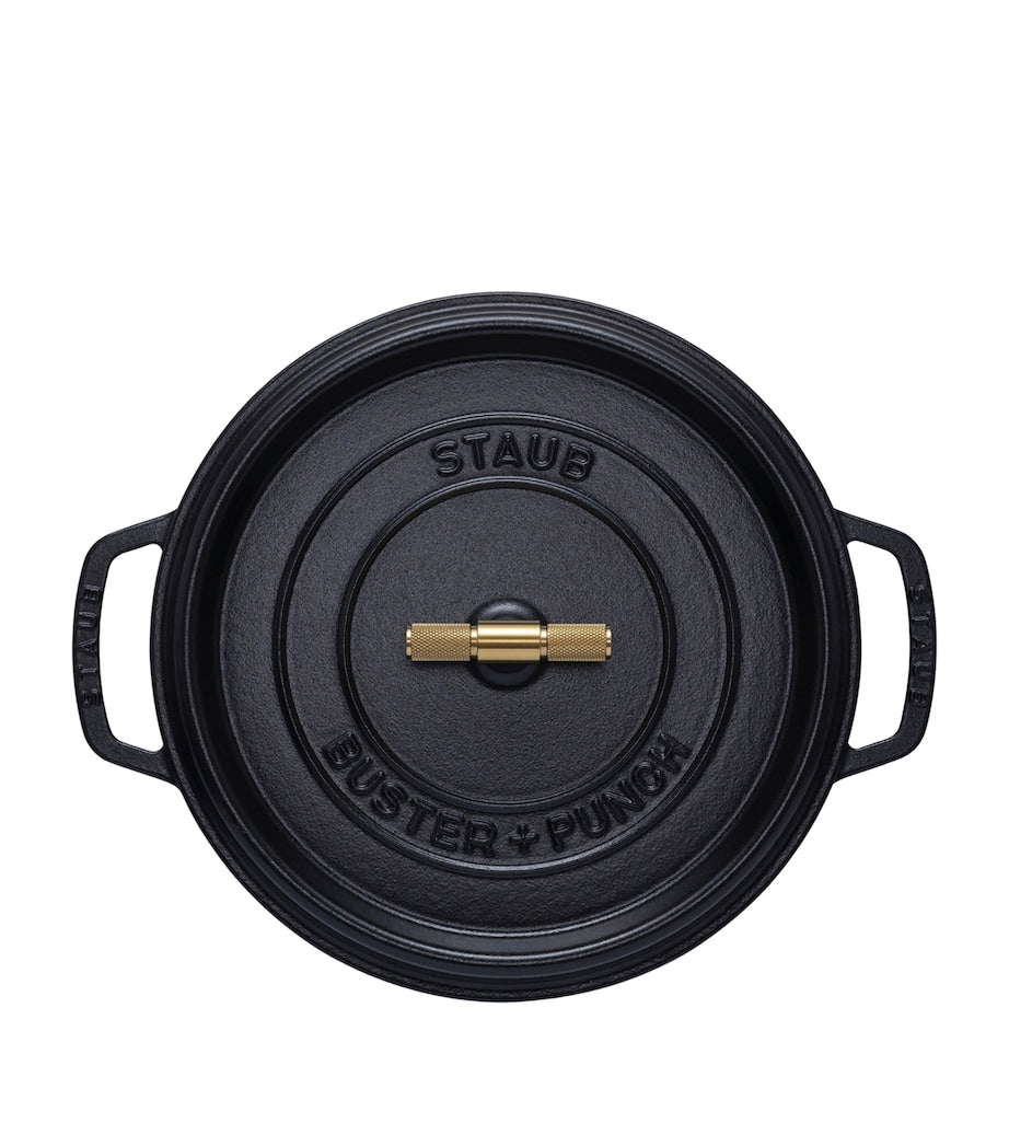 Staub cocotte with brass knob 28cm, UK version