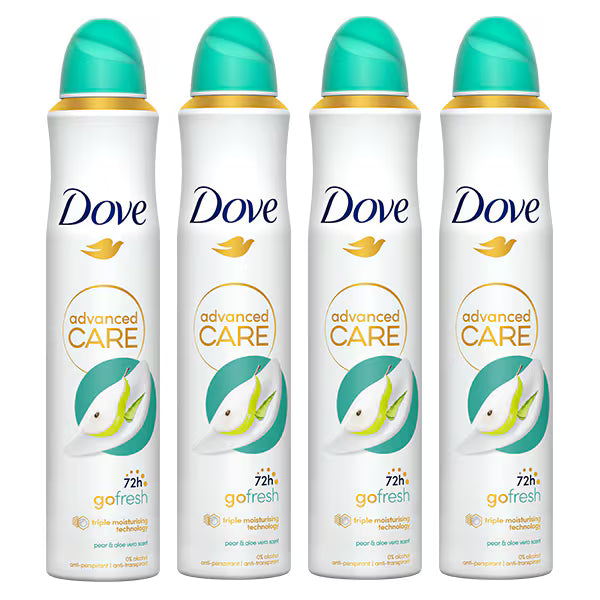 Dove Pear and Aloe Vera Deodorant 200ml bundle - British product