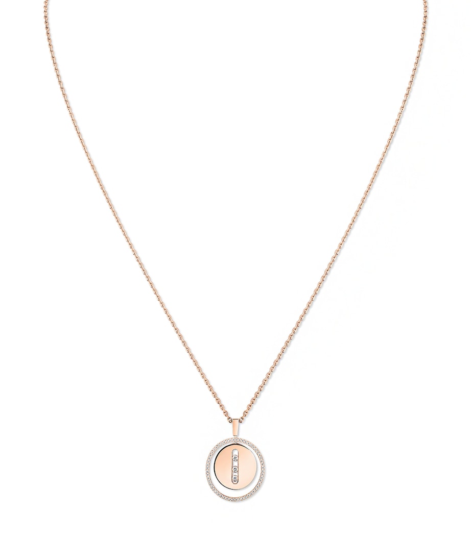 Messika Lucky Move rose gold diamond necklace 0.32ct, UK version