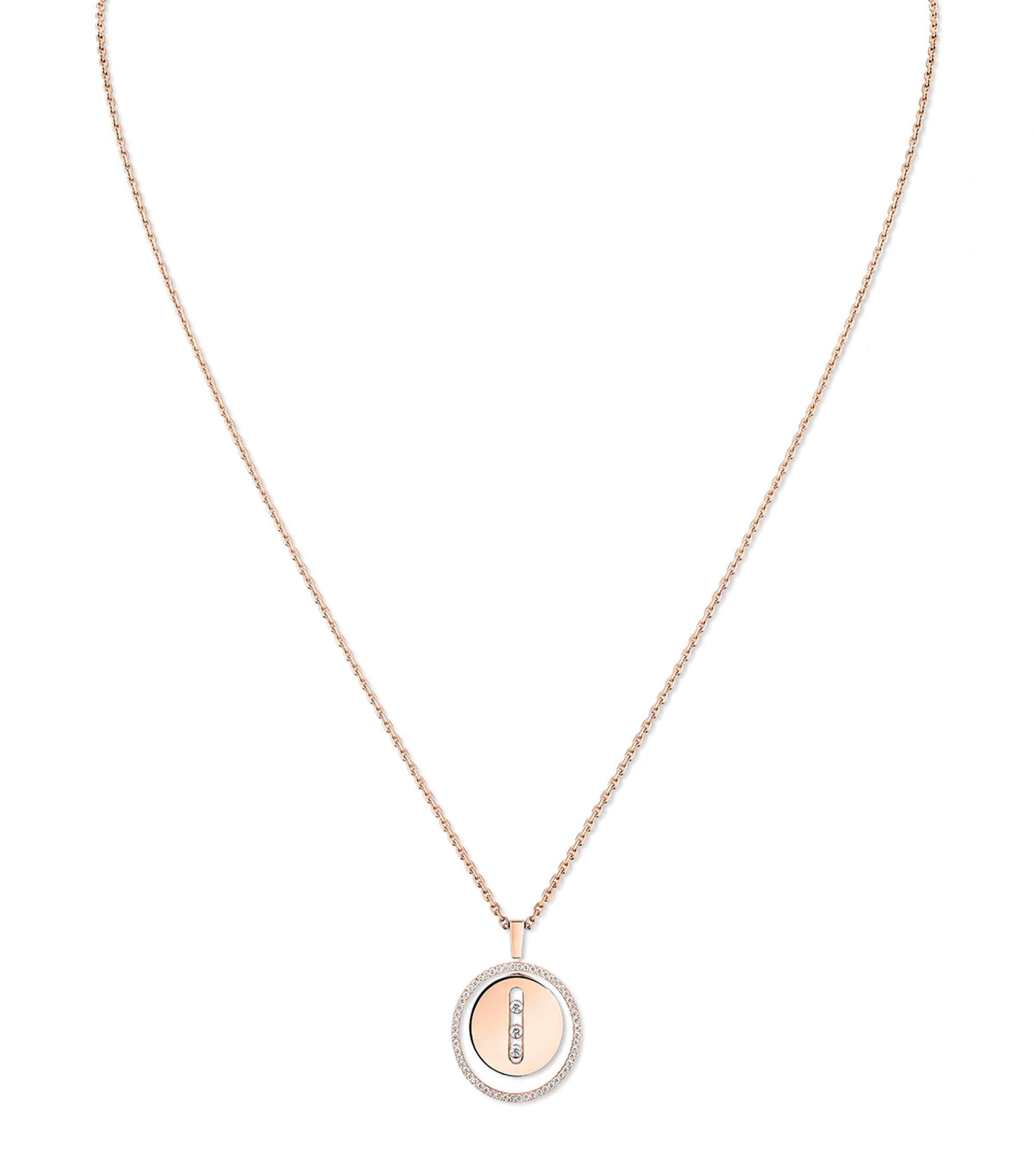 Messika Lucky Move rose gold diamond necklace 0.32ct, UK version