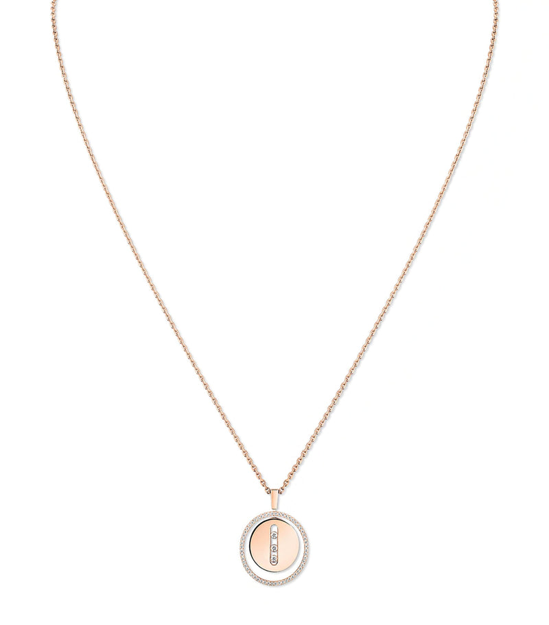 Messika Lucky Move rose gold diamond necklace 0.32ct, UK version