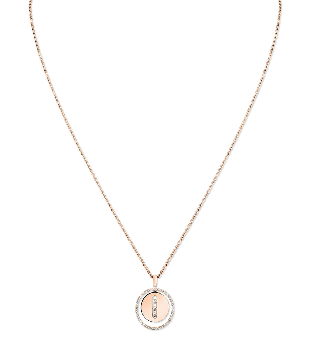 Messika Lucky Move rose gold diamond necklace 0.32ct, UK version