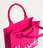 Harrods tote bag cotton logo magenta (British brand)