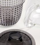 Harrods transparent glass tea pot with contrasting strainer 350ml, UK version