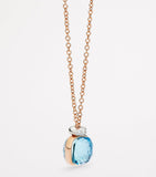 Pomellato Nudo blue topaz diamond necklace mixed gold, imported from the UK