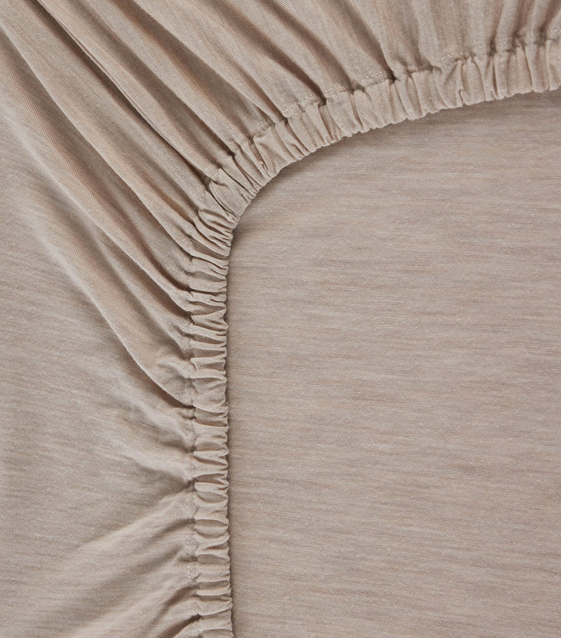 SHLEEP Merino Jersey Super King Fitted Sheet (180cm x 200cm) (British brand)