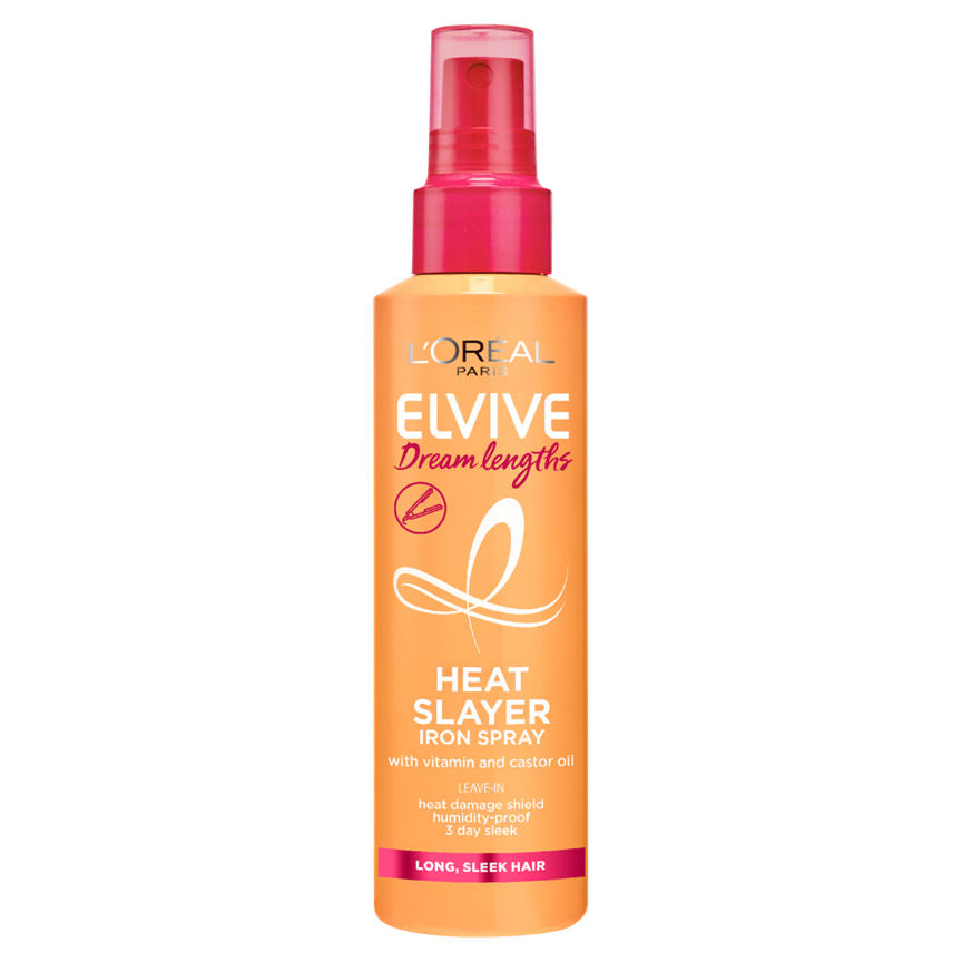 L'Oreal Elvive Dream Lengths Heat Slayer Iron Spray for Long, Sleek Hair Hair Treatments ASDA   