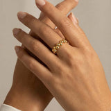 MUCHV adjustable beaded ring 18k gold or silver, imported from the UK