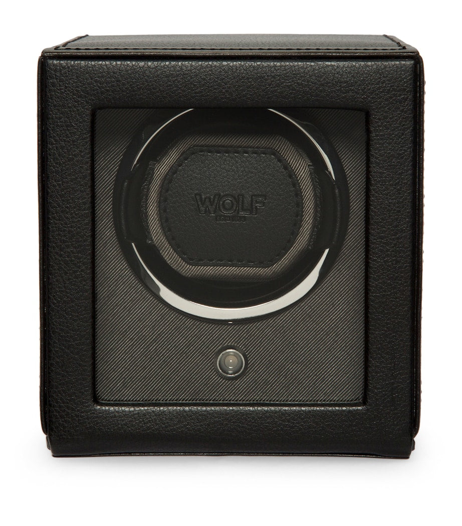 WOLF Cub watch winder in vegan leather, compact size - British product