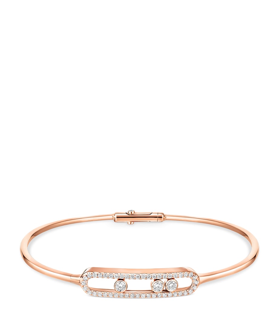 Messika pink gold diamond pavé thin bangle (British brand)