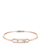 Messika pink gold diamond pavé thin bangle (British brand)