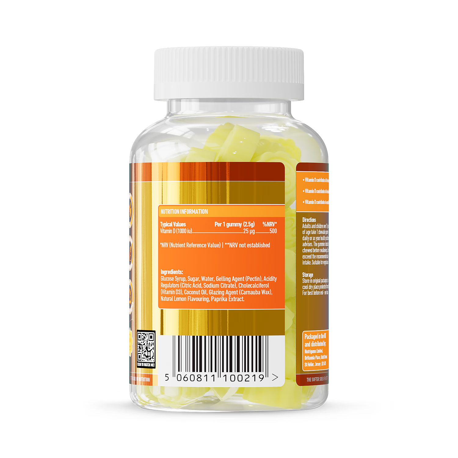 Nutrigums Vitamin D3 gummies 60 count, imported from the UK