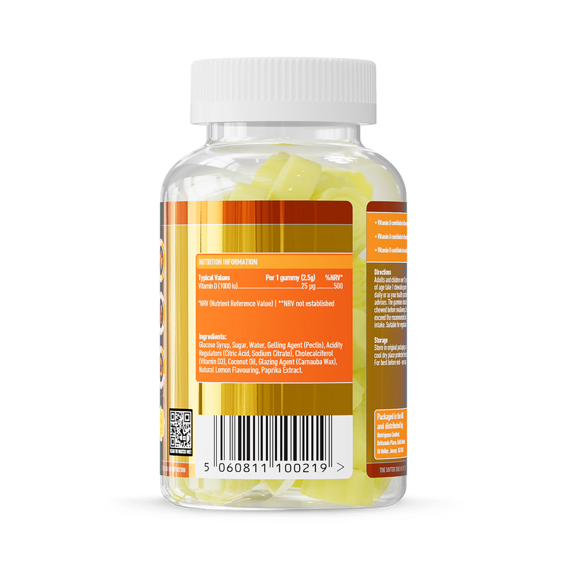 Nutrigums Vitamin D3 gummies 60 count, imported from the UK