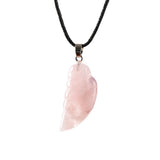 Myga Angel Wing Pendant in Rose Quartz (British brand)