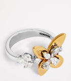 Yeprem yellow gold and diamond butterfly ring (British brand)